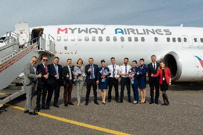 Первый рейс Myway Airlines по маршруту Тбилиси-Жуковский